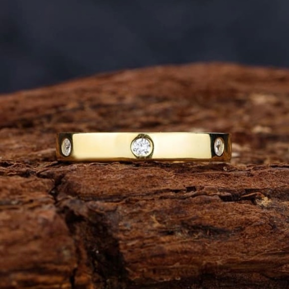 18k Gold Plated Over Sterling Silver 925 band Ring